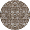 Piper Looms Chantille Floral ACN1155 Chocolate Machine Washable Area Rug Round Main Image