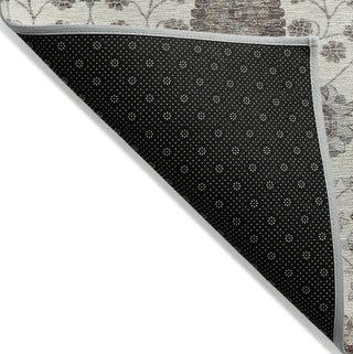 Piper Looms Chantille Floral ACN1155 Ivory Machine Washable Area Rug Backing Image