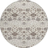 Piper Looms Chantille Floral ACN1155 Ivory Machine Washable Area Rug Round Main Image