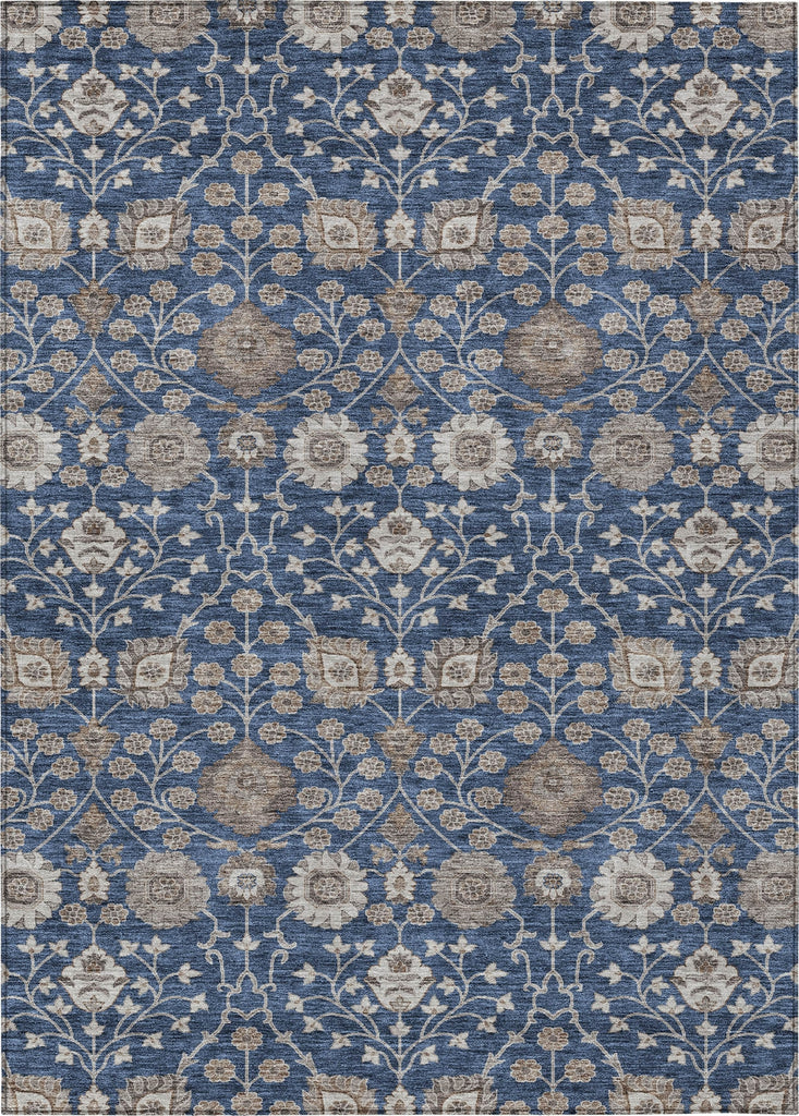 Piper Looms Chantille Floral ACN1155 Navy Machine Washable Area Rug main image