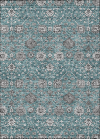 Piper Looms Chantille Floral ACN1155 Teal Machine Washable Area Rug main image