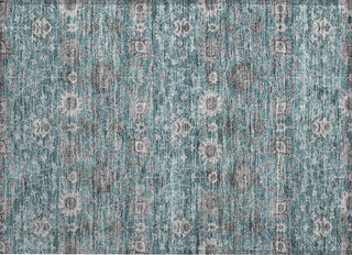 Piper Looms Chantille Floral ACN1155 Teal Machine Washable Area Rug Scatter Main Image