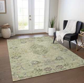 Piper Looms Chantille Floral ACN1156 Aloe Machine Washable Area Rug Lifestyle Image Feature