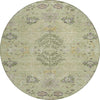 Piper Looms Chantille Floral ACN1156 Aloe Machine Washable Area Rug Round Main Image