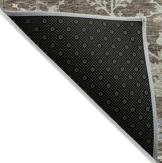 Piper Looms Chantille Floral ACN1156 Brown Machine Washable Area Rug Backing Image