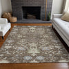 Piper Looms Chantille Floral ACN1156 Brown Machine Washable Area Rug Lifestyle Image Feature
