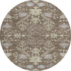 Piper Looms Chantille Floral ACN1156 Brown Machine Washable Area Rug Round Main Image