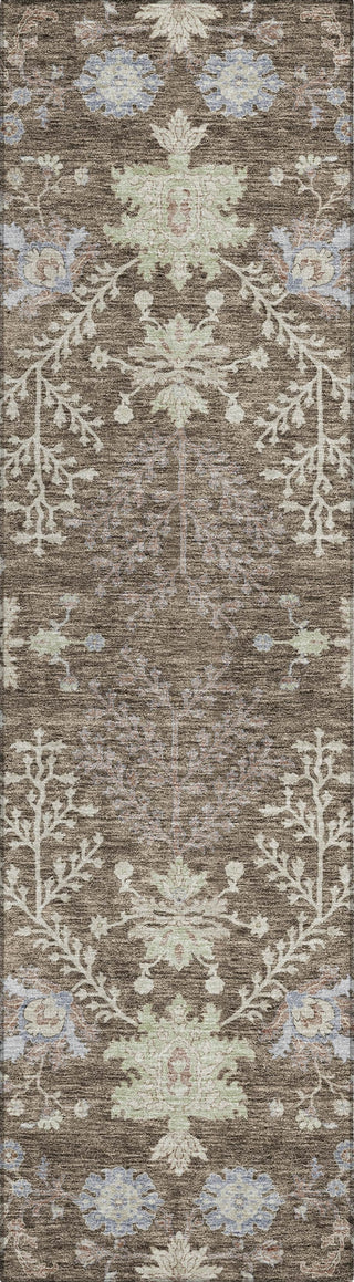 Piper Looms Chantille Floral ACN1156 Brown Machine Washable Area Rug Runner Main Image