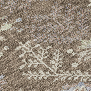Piper Looms Chantille Floral ACN1156 Brown Machine Washable Area Rug Swatch Image