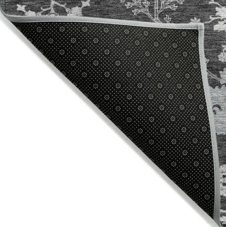 Piper Looms Chantille Floral ACN1156 Charcoal Machine Washable Area Rug Backing Image