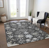Piper Looms Chantille Floral ACN1156 Charcoal Machine Washable Area Rug Lifestyle Image Feature