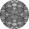 Piper Looms Chantille Floral ACN1156 Charcoal Machine Washable Area Rug Round Main Image