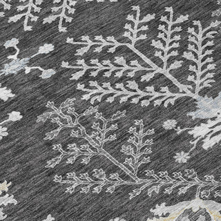 Piper Looms Chantille Floral ACN1156 Charcoal Machine Washable Area Rug Swatch Image
