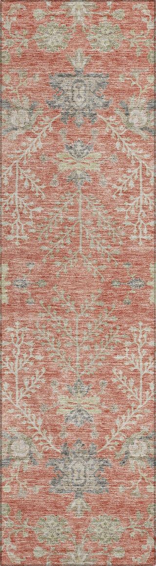 Piper Looms Chantille Floral ACN1156 Coral Machine Washable Area Rug Runner Main Image