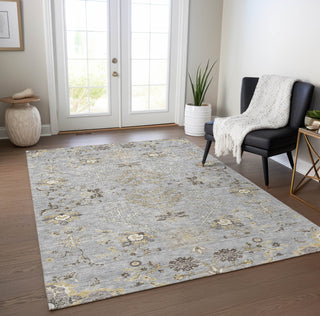 Piper Looms Chantille Floral ACN1156 Gray Machine Washable Area Rug Lifestyle Image Feature