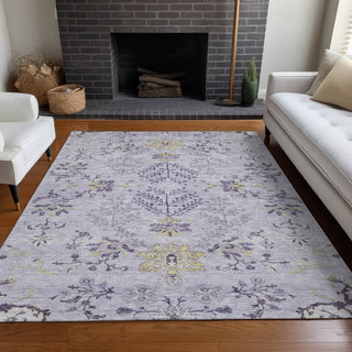 Piper Looms Chantille Floral ACN1156 Lavender Machine Washable Area Rug Lifestyle Image Feature