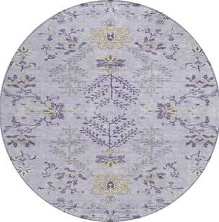 Piper Looms Chantille Floral ACN1156 Lavender Machine Washable Area Rug Round Main Image