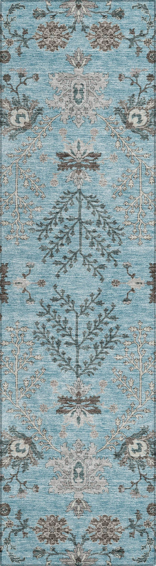 Piper Looms Chantille Floral ACN1156 Sky Machine Washable Area Rug Runner Main Image