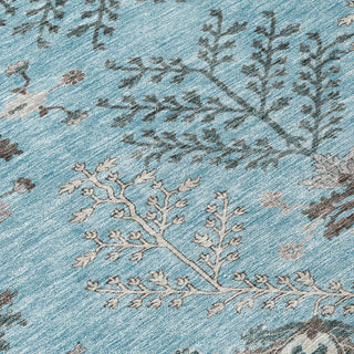Piper Looms Chantille Floral ACN1156 Sky Machine Washable Area Rug Swatch Image