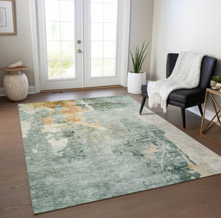 Piper Looms Chantille Abstract ACN1157 Seafoam Machine Washable Area Rug Lifestyle Image Feature