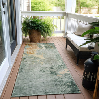 Piper Looms Chantille Abstract ACN1157 Seafoam Machine Washable Area Rug Runner Outdoor Lifestyle Image Feature