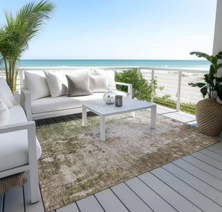 Piper Looms Chantille Abstract ACN1159 Brown Machine Washable Area Rug Outdoor Lifestyle Image Feature
