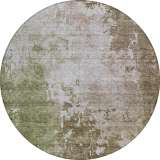 Piper Looms Chantille Abstract ACN1159 Brown Machine Washable Area Rug Round Main Image