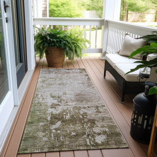 Piper Looms Chantille Abstract ACN1159 Brown Machine Washable Area Rug Runner Outdoor Lifestyle Image Feature