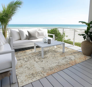 Piper Looms Chantille Modern ACN1161 Terracotta Machine Washable Area Rug Outdoor Lifestyle Image Feature