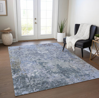 Piper Looms Chantille Modern ACN1162 Blue Machine Washable Area Rug Lifestyle Image Feature
