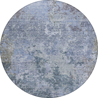 Piper Looms Chantille Modern ACN1162 Blue Machine Washable Area Rug Round Main Image