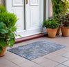 Piper Looms Chantille Modern ACN1162 Blue Machine Washable Area Rug Scatter Outdoor Lifestyle Image Feature