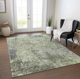 Piper Looms Chantille Modern ACN1162 Green Machine Washable Area Rug Lifestyle Image Feature