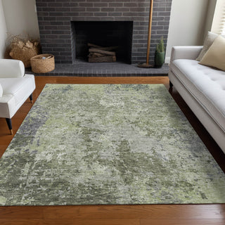Piper Looms Chantille Modern ACN1162 Green Machine Washable Area Rug Lifestyle Image Feature