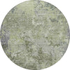 Piper Looms Chantille Modern ACN1162 Green Machine Washable Area Rug Round Main Image