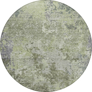 Piper Looms Chantille Modern ACN1162 Green Machine Washable Area Rug Round Main Image