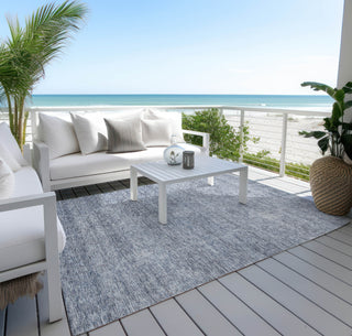 Piper Looms Chantille Modern ACN1163 Sky Machine Washable Area Rug Outdoor Lifestyle Image Feature