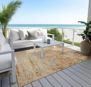 Piper Looms Chantille Abstract ACN1164 Copper Machine Washable Area Rug Outdoor Lifestyle Image Feature