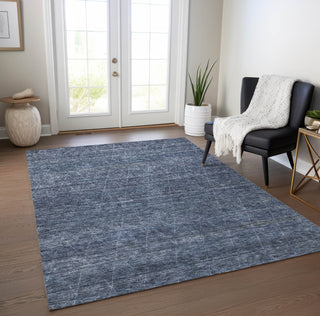 Piper Looms Chantille Geometric ACN1165 Navy Machine Washable Area Rug Lifestyle Image Feature