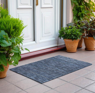 Piper Looms Chantille Geometric ACN1165 Navy Machine Washable Area Rug Scatter Outdoor Lifestyle Image Feature