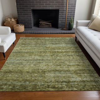Piper Looms Chantille Stripes ACN1166 Olive Machine Washable Area Rug Lifestyle Image Feature