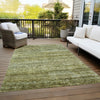 Piper Looms Chantille Stripes ACN1166 Olive Machine Washable Area Rug Outdoor Lifestyle Image Feature