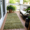 Piper Looms Chantille Stripes ACN1166 Olive Machine Washable Area Rug Runner Outdoor Lifestyle Image Feature