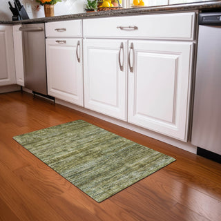 Piper Looms Chantille Stripes ACN1166 Olive Machine Washable Area Rug Scatter Lifestyle Image Feature