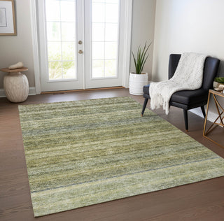 Piper Looms Chantille Stripes ACN1167 Aloe Machine Washable Area Rug Lifestyle Image Feature