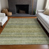 Piper Looms Chantille Stripes ACN1167 Aloe Machine Washable Area Rug Lifestyle Image Feature