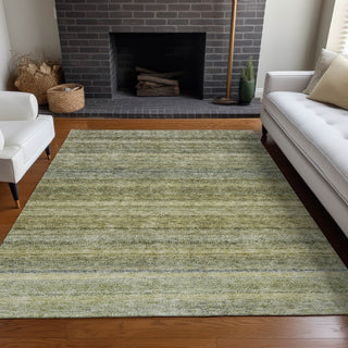 Piper Looms Chantille Stripes ACN1167 Aloe Machine Washable Area Rug Lifestyle Image Feature