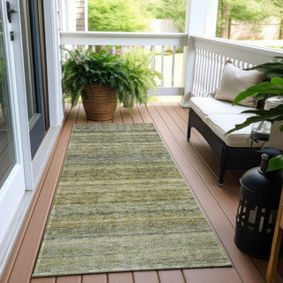 Piper Looms Chantille Stripes ACN1167 Aloe Machine Washable Area Rug Runner Outdoor Lifestyle Image Feature