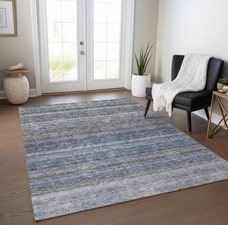 Piper Looms Chantille Stripes ACN1167 Blue Machine Washable Area Rug Lifestyle Image Feature
