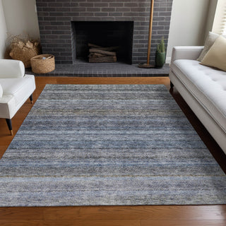 Piper Looms Chantille Stripes ACN1167 Blue Machine Washable Area Rug Lifestyle Image Feature